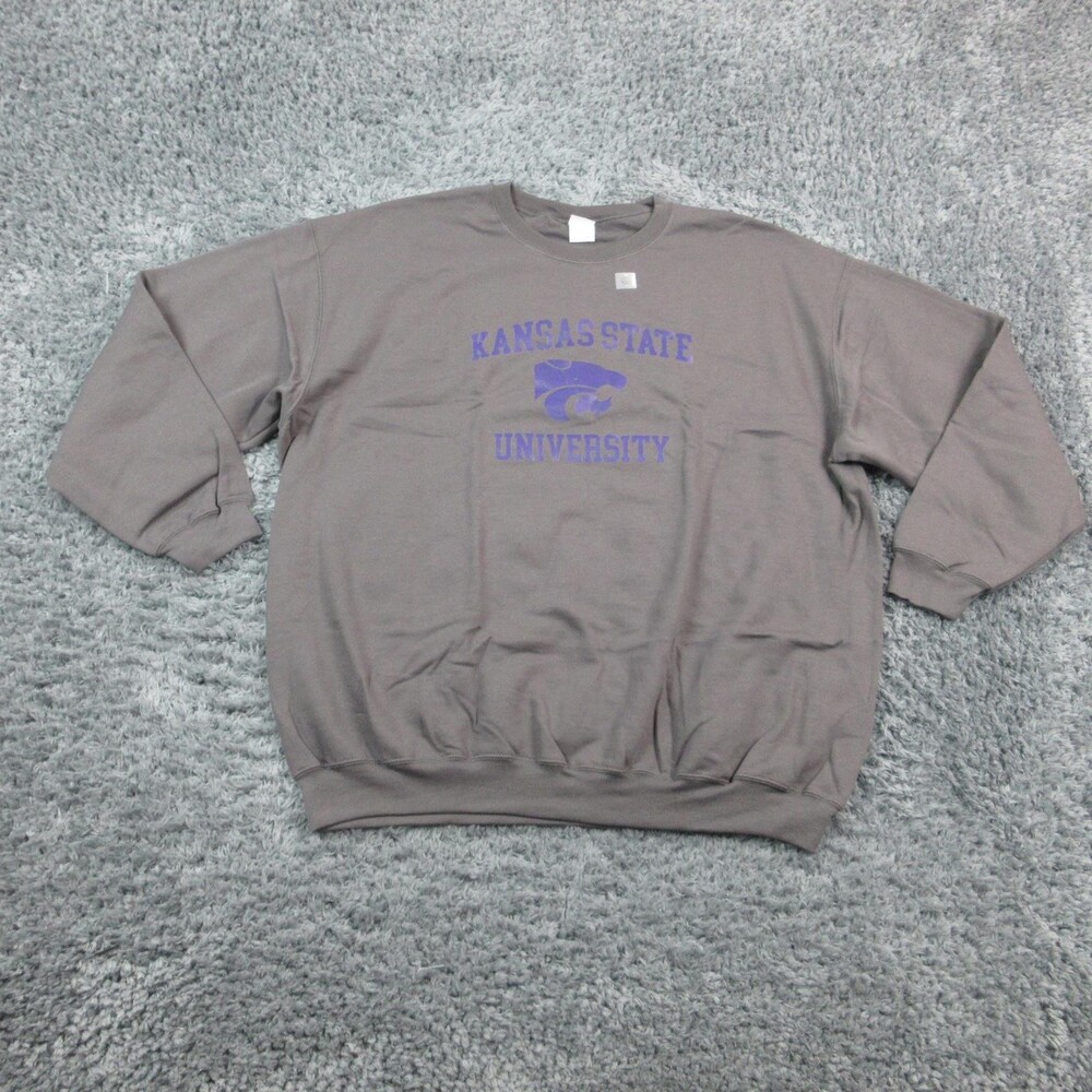 Kansas State Wildcats Sweatshirt Mens 3XL College Football NCAA Crewneck Gray